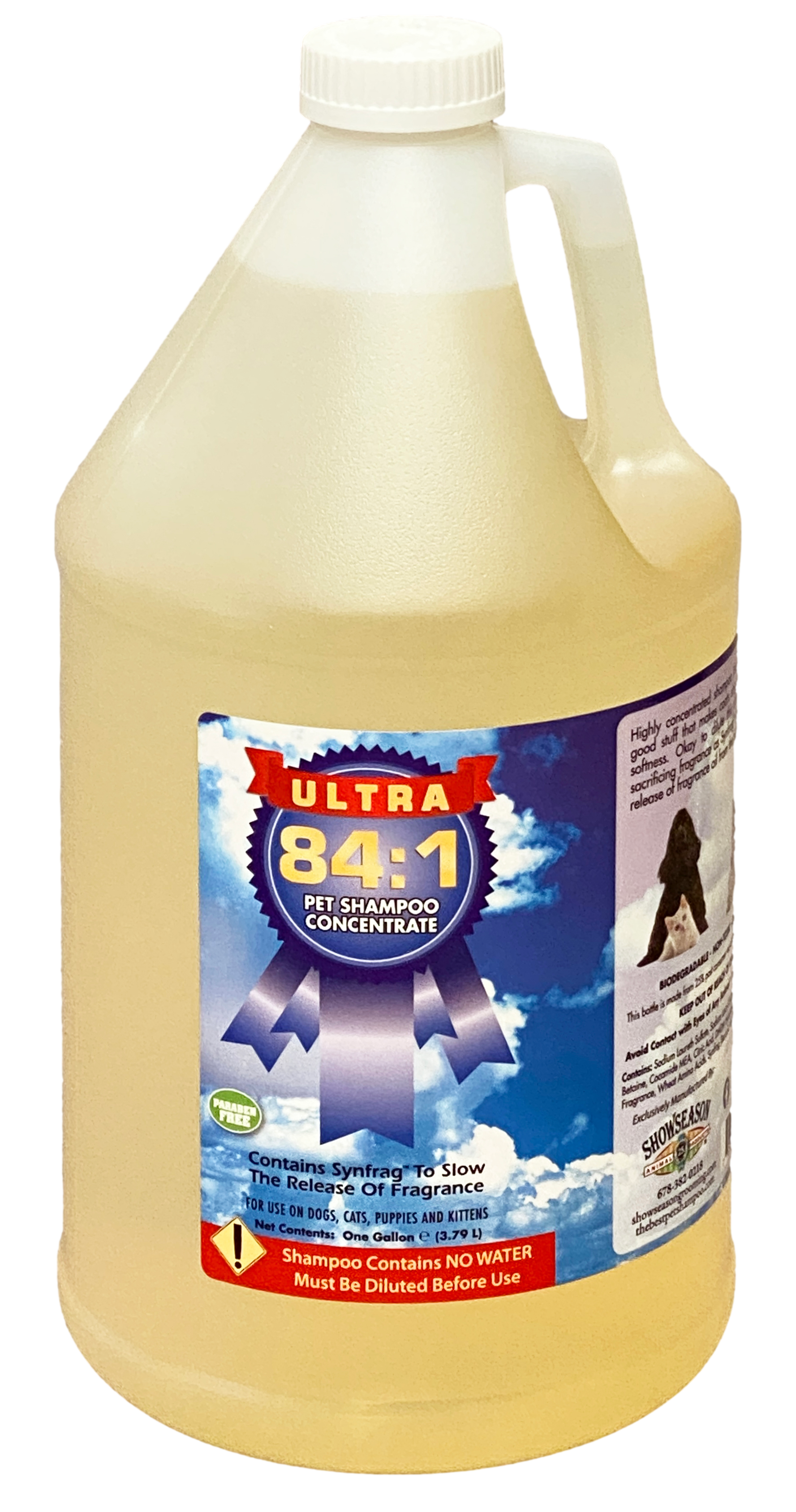 Showseason Ultra 84:1 Pet Shampoo Concentrate in 1 gallon bottle. 