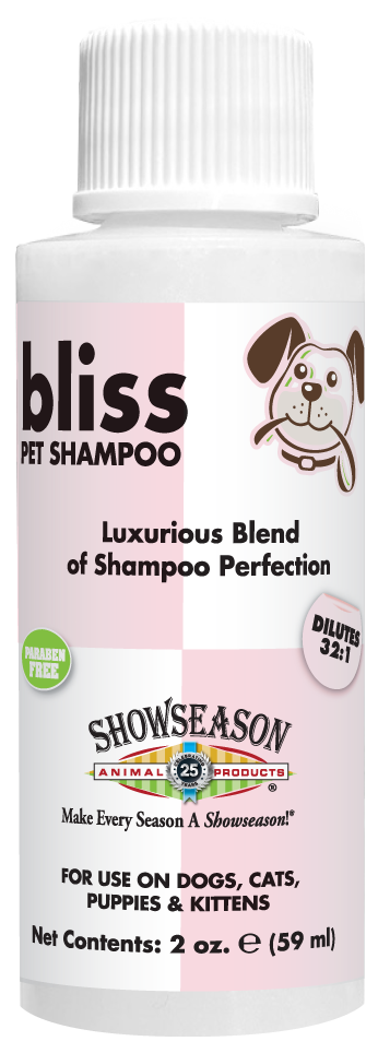 Bliss Pet Conditioner with product instruction and information in 2 ounce bottle. 