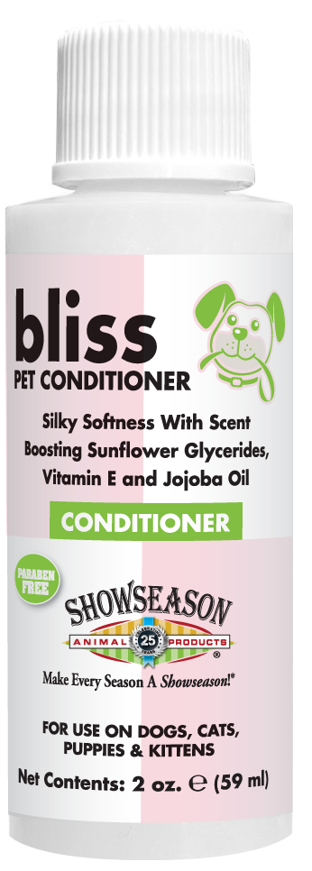 Bliss pet conditioner 2oz. with product information 