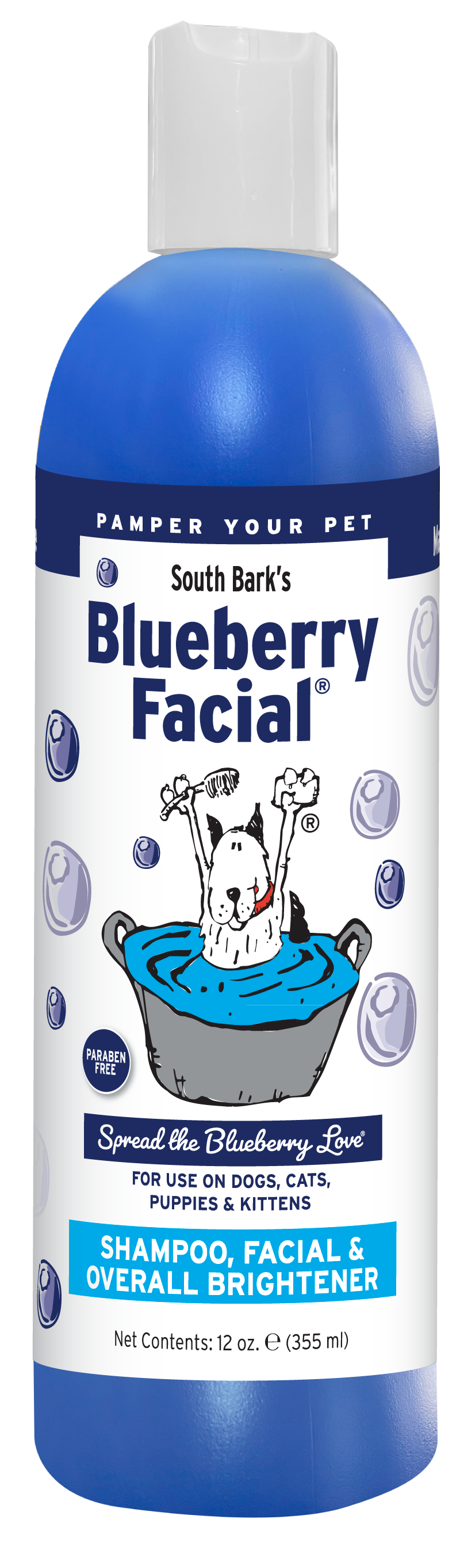 South Bark's Blueberry Facial in 12 ounce bottle. 