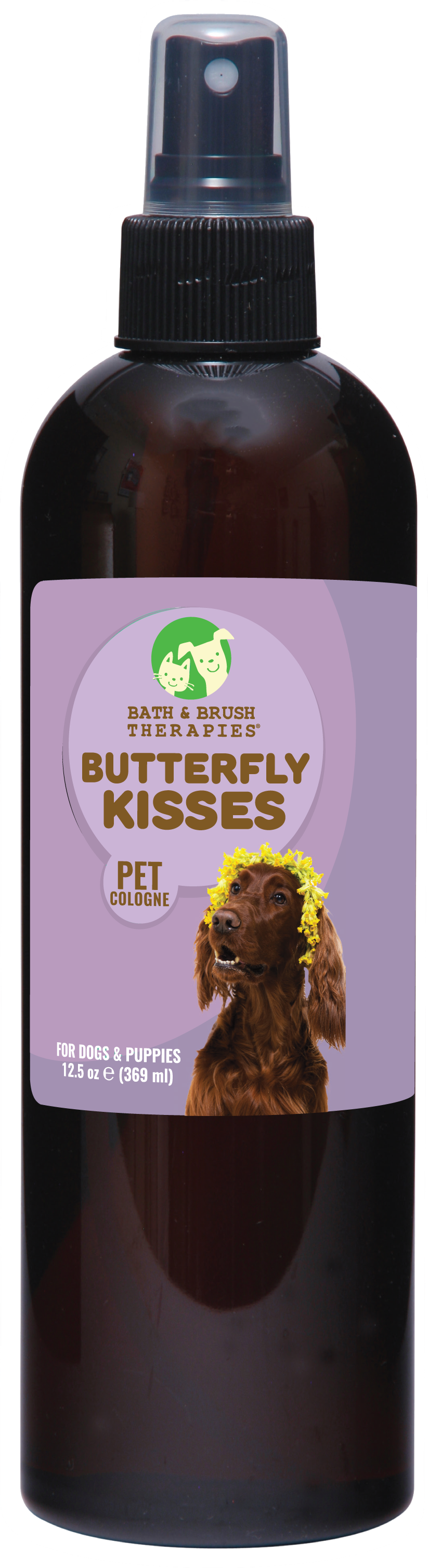 Butterfly Kisses Pet Colgone in 12.5 ounce pump spray bottle. 