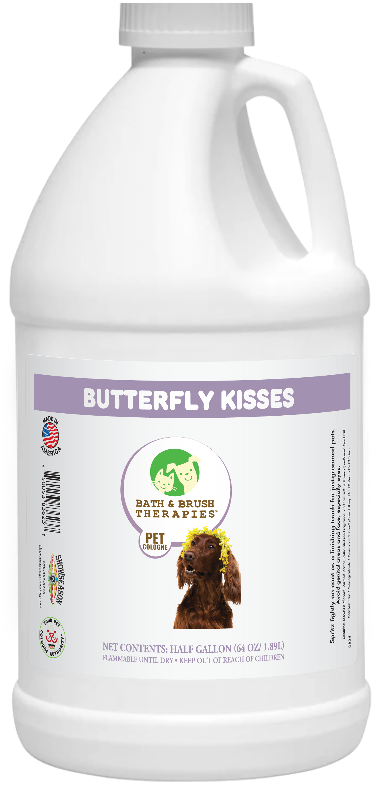 Butterfly Kisses Pet Cologne in half gallon bottle. 