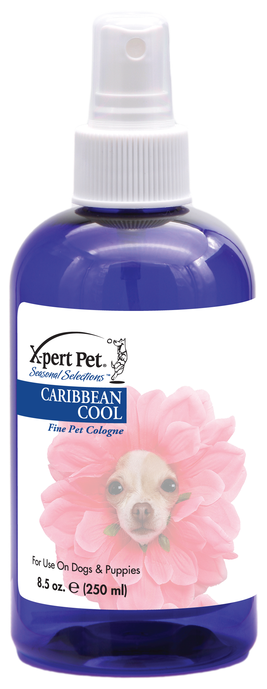 XPert Pet Seasonal Selections Caribbean cool fine pet cologne in 8.5 ounce pump spray bottle. 