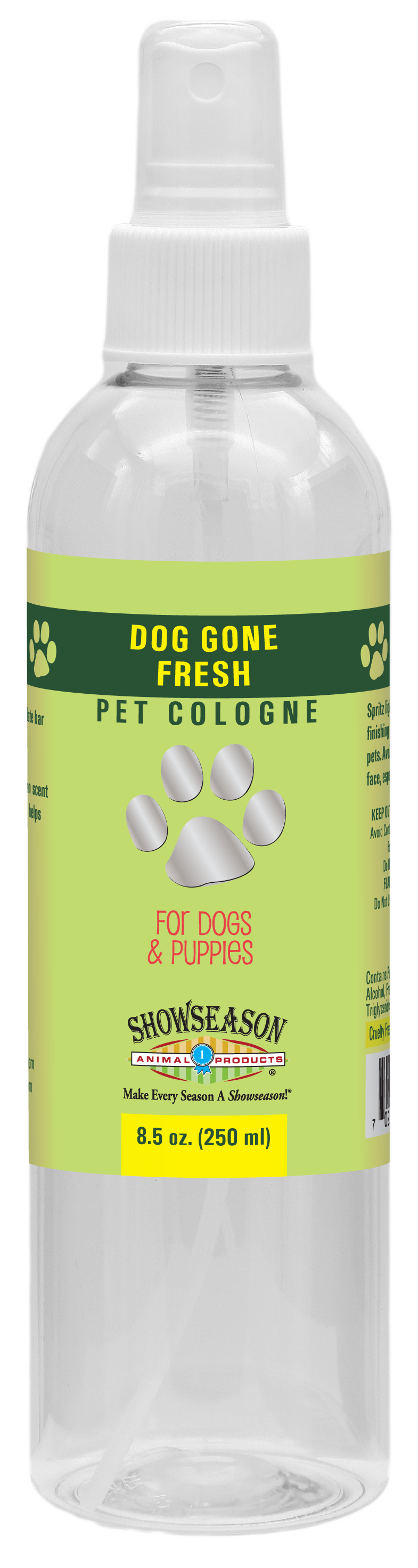 Dog gone pet cologne in 8.5 ounce pump spray bottle. 