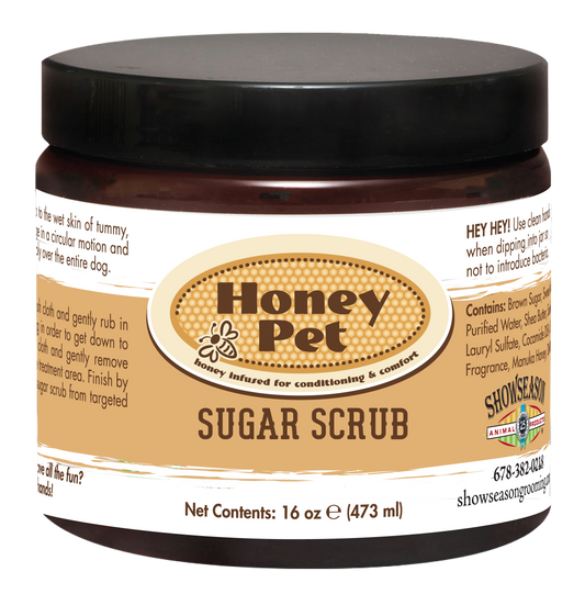 Honey pet sugar scrub in s 16 oz brown jar 