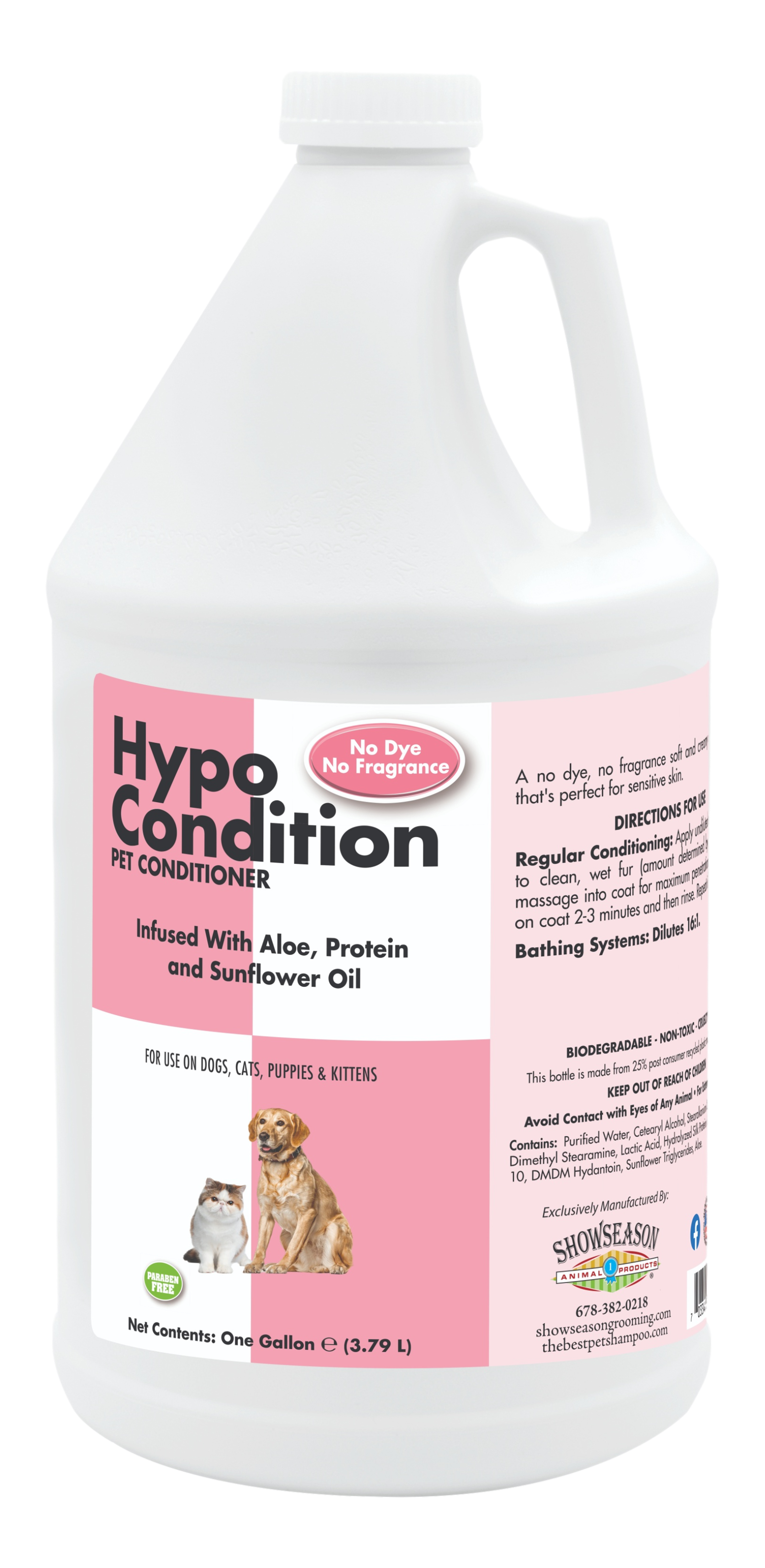 Hypo Condition Pet Conditioner with product information in 1 gallon bottle. 