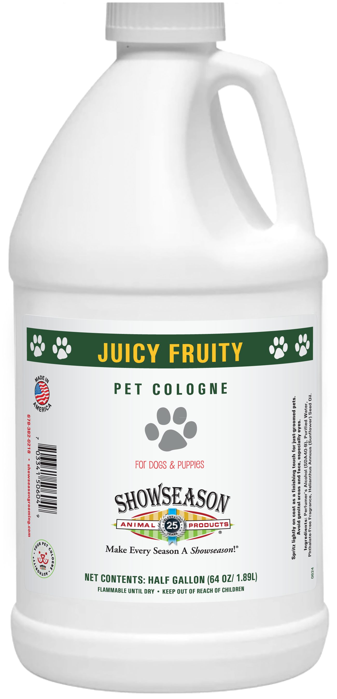Juicy Fruity Pet Cologne in Half gallon bottle. 