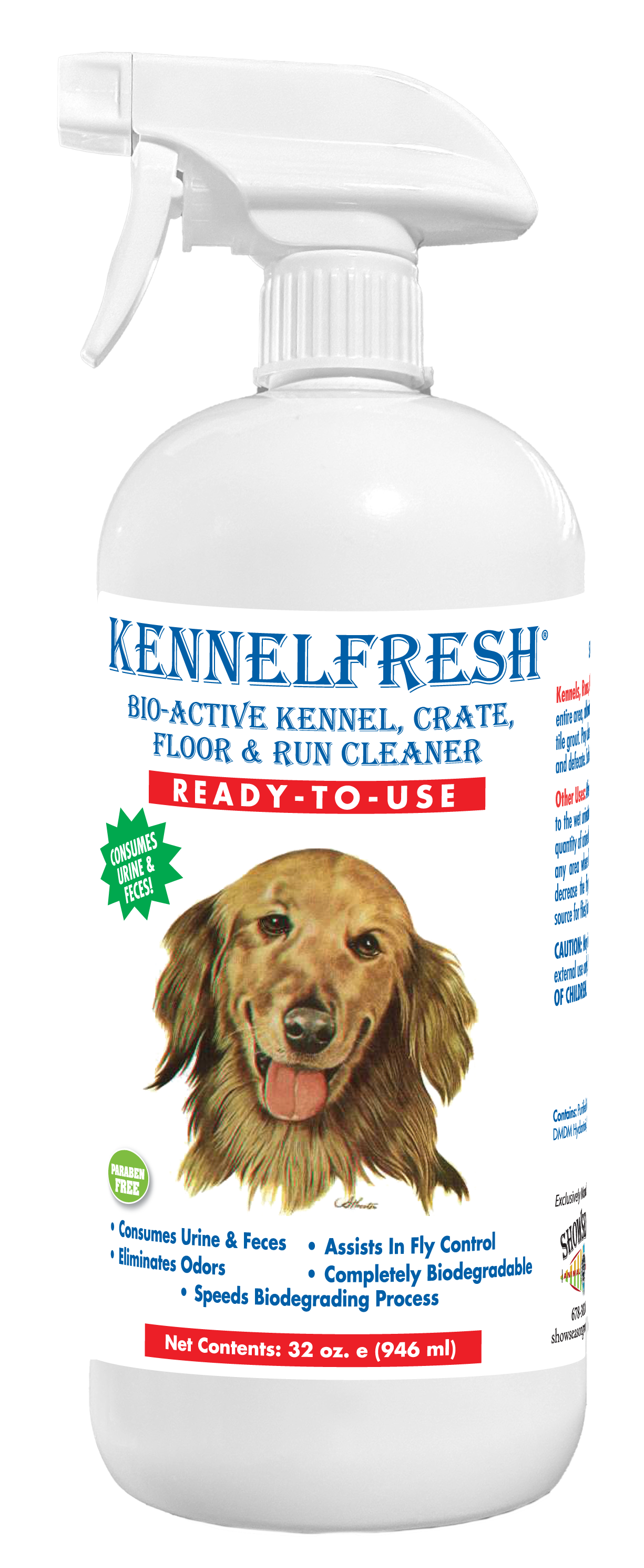 Kennel Fresh Bio-active kennel, crate, floor & run cleaner ready-to-use 32oz spray 