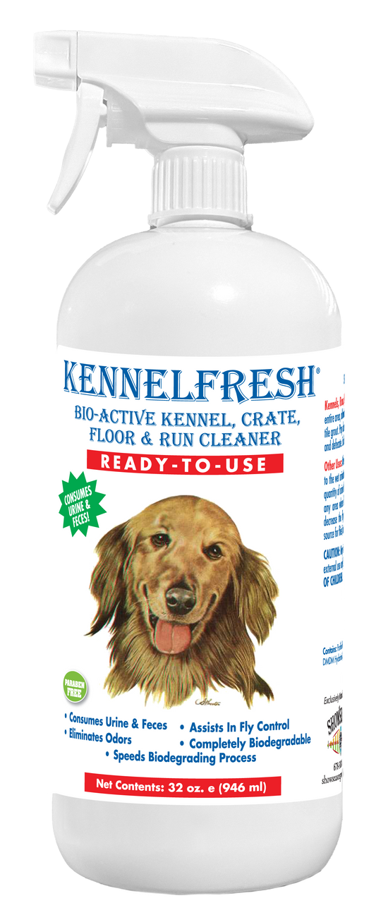Kennel Fresh Bio-active kennel, crate, floor & run cleaner ready-to-use 32oz spray 