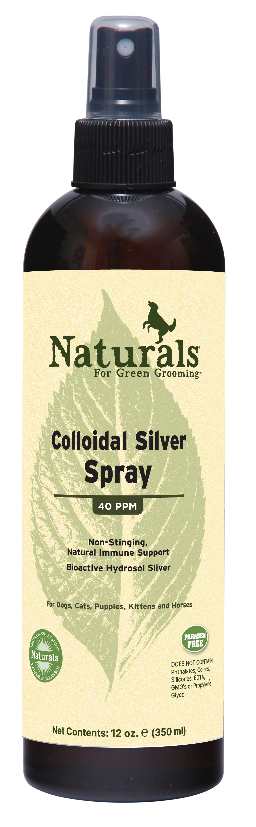 Naturals for green grooming colloidal  silver spray 12oz for dogs and cats 