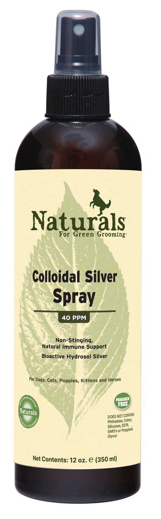 Naturals for green grooming colloidal  silver spray 12oz for dogs and cats 