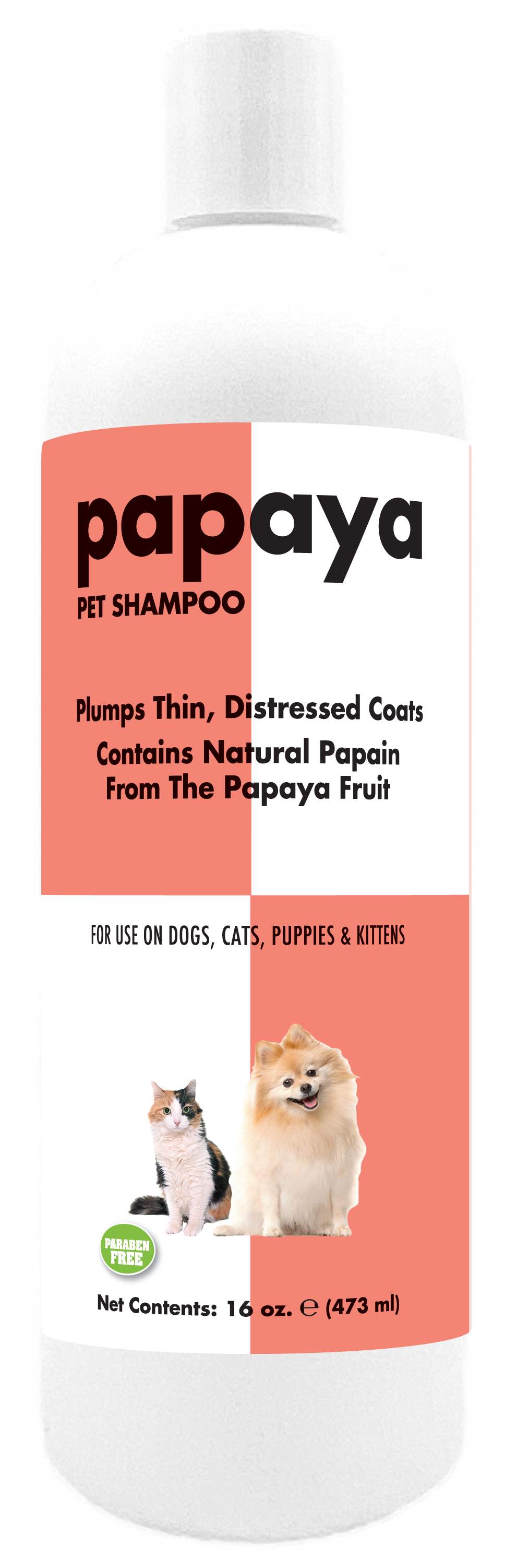 Papaya Pet Shampoo 16 ounce bottle. 