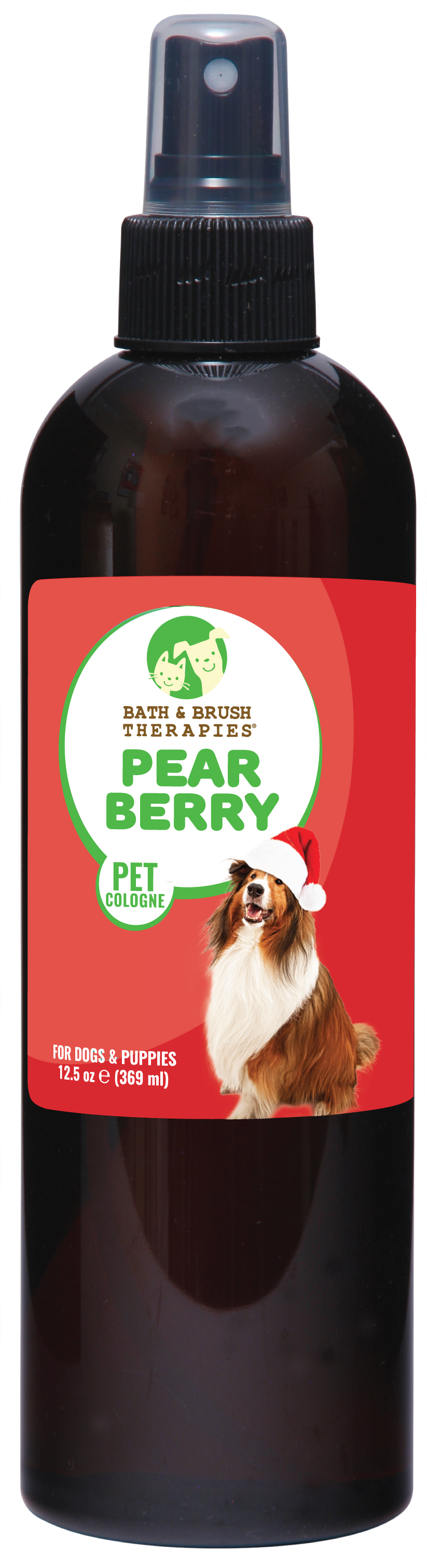 Bath and Brush Therapies Pear Berry Pet Cologne in 12.5 ounce pump spray bottle. 