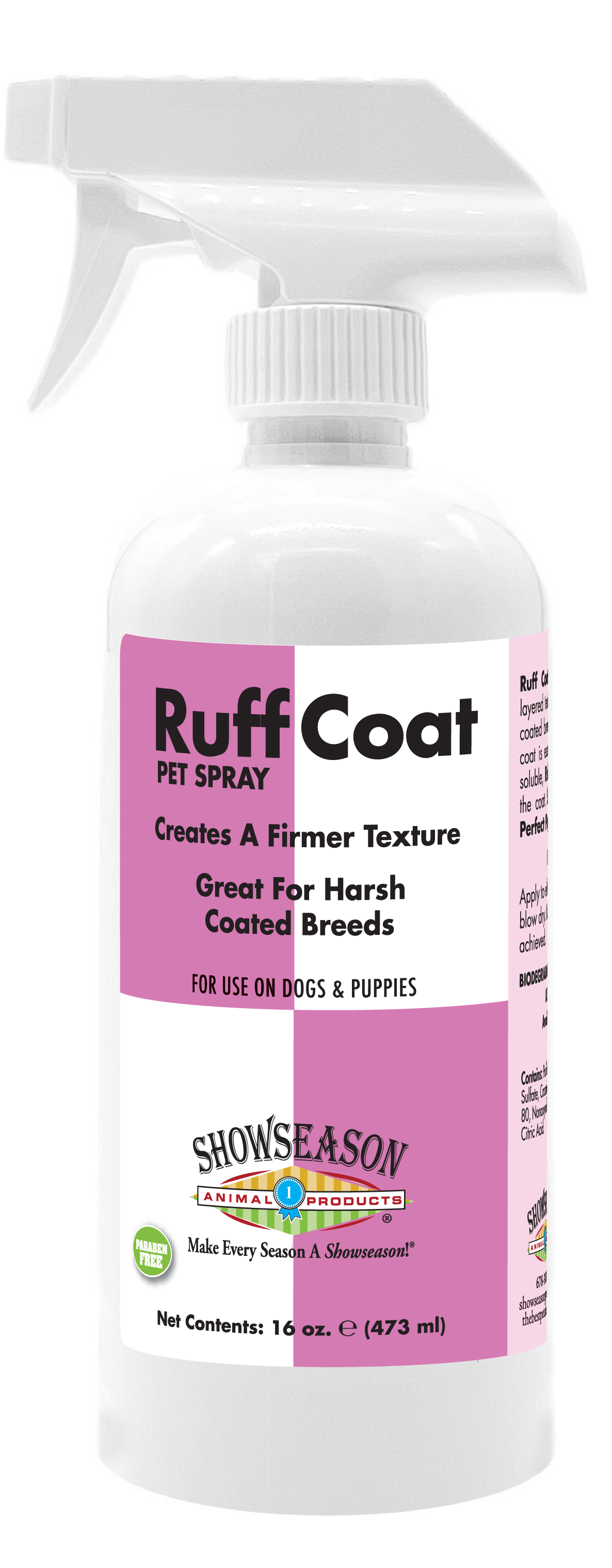 Ruff Coat Pet Spray in a 16 ounce spray bottle. 