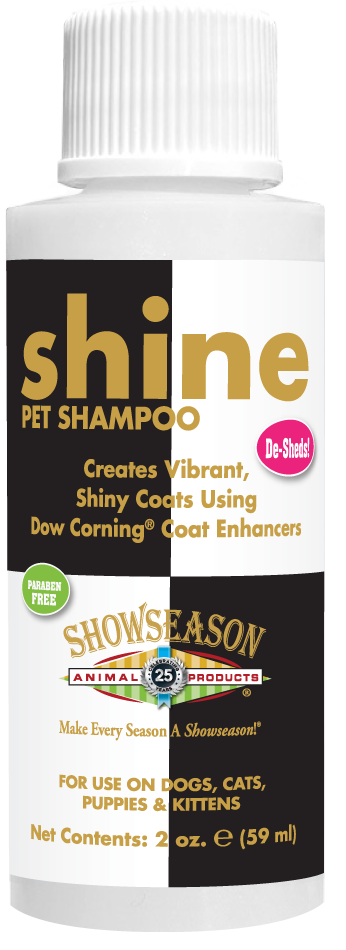 Shine Deshed Shampoo in a two ounce bottle.