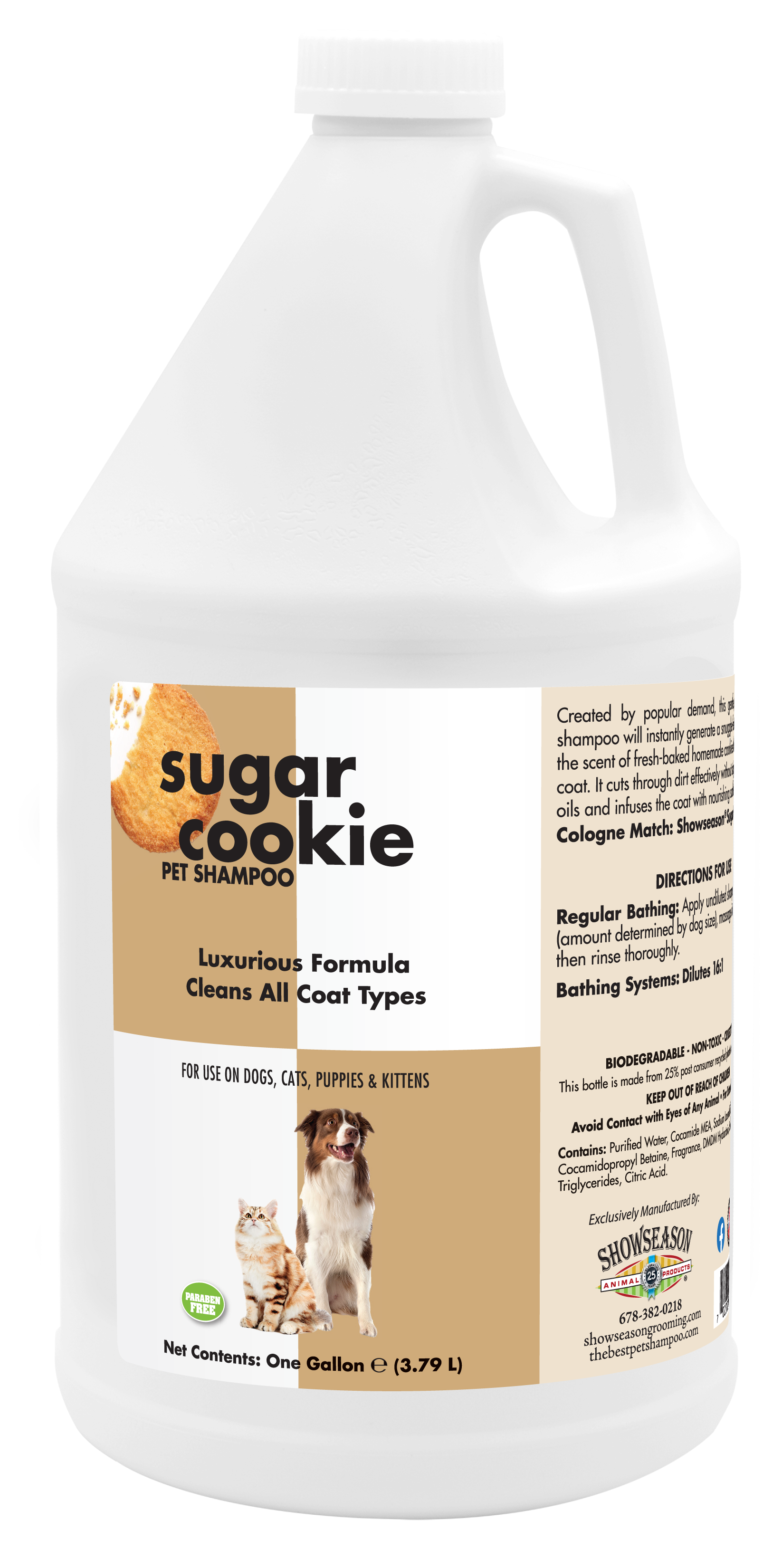 Sugar Cookie Pet Shampoo in 1 gallon bottle. 
