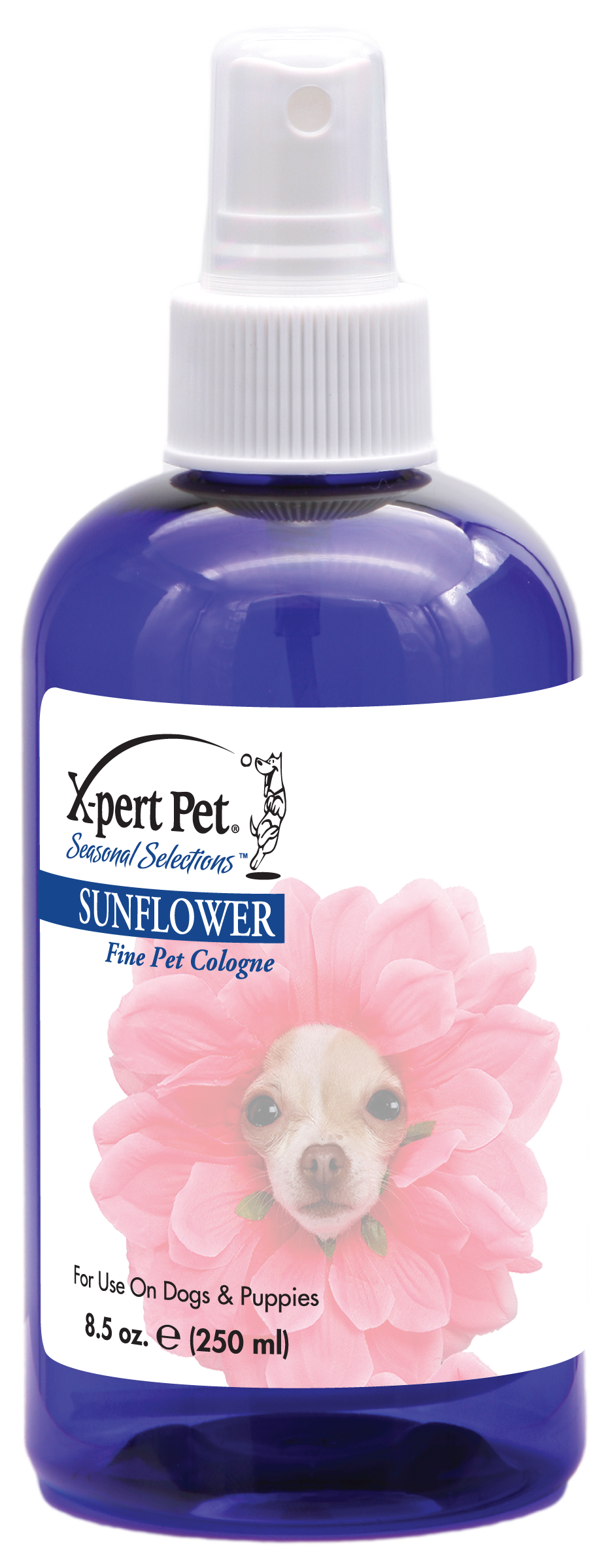X-Pert Pet Seasonal Selections Sweet Pea Scent Fine Pet Cologne in 8.5 oz spray bottle. 