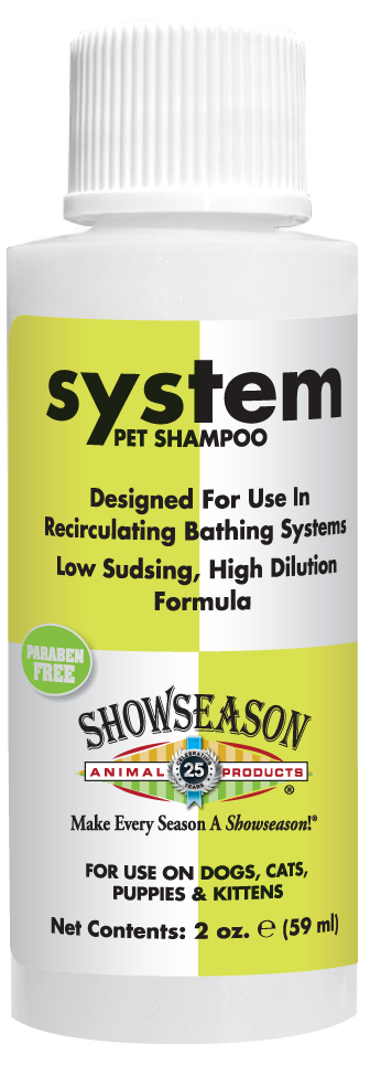 Showseason Texture Pet Shampoo in 2 ounce bottle.