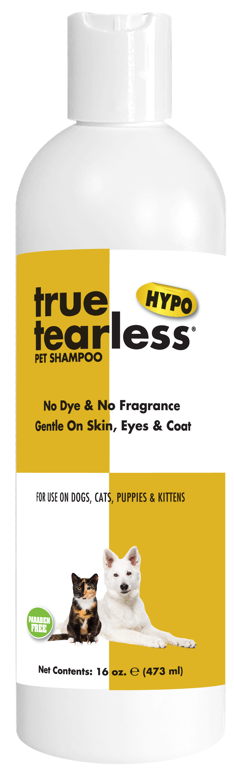 True Tearless Pet Shampoo in 16 ounce bottle.