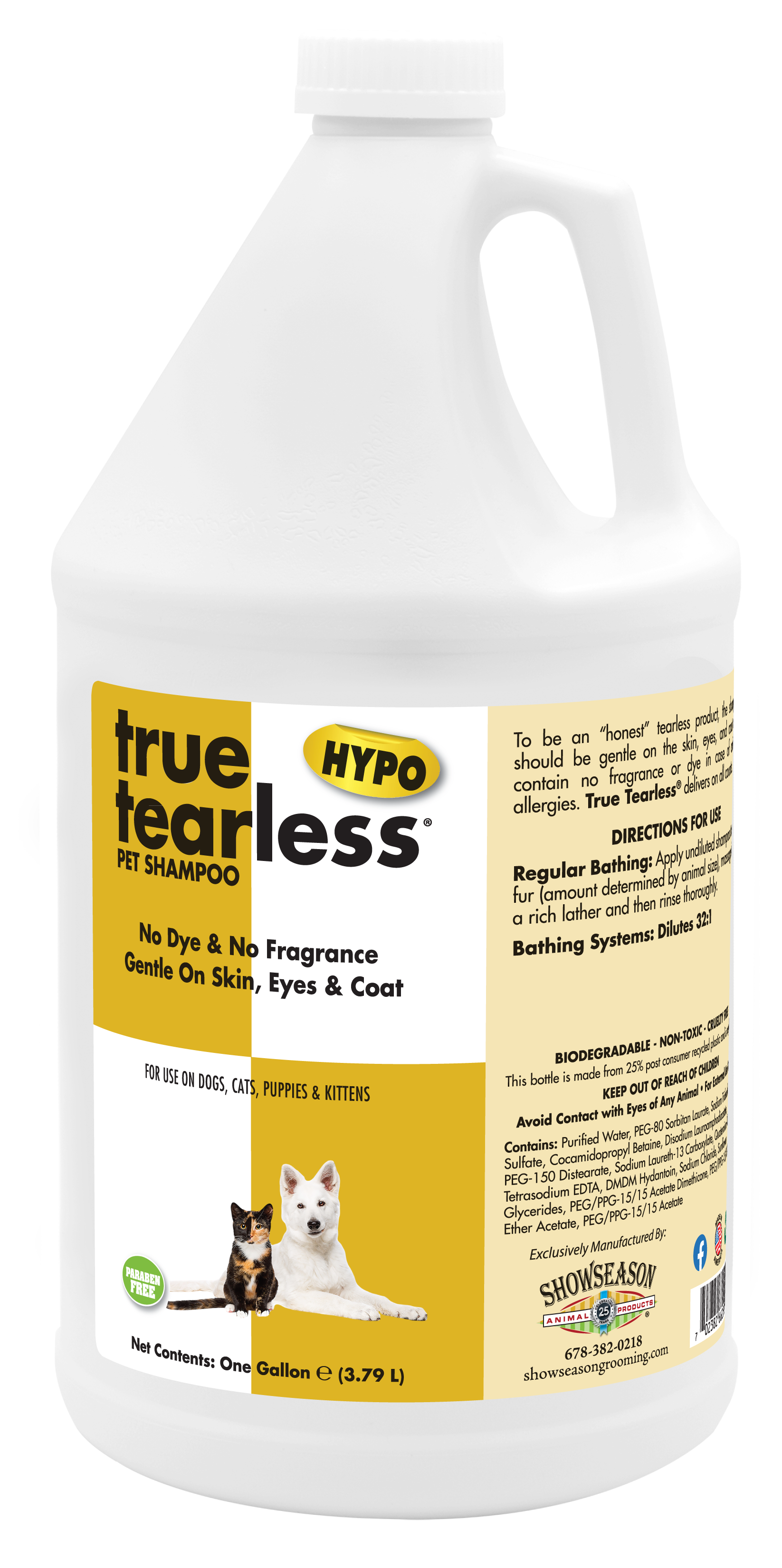 True Tearless Pet Shampoo in 1 gallon bottle. 