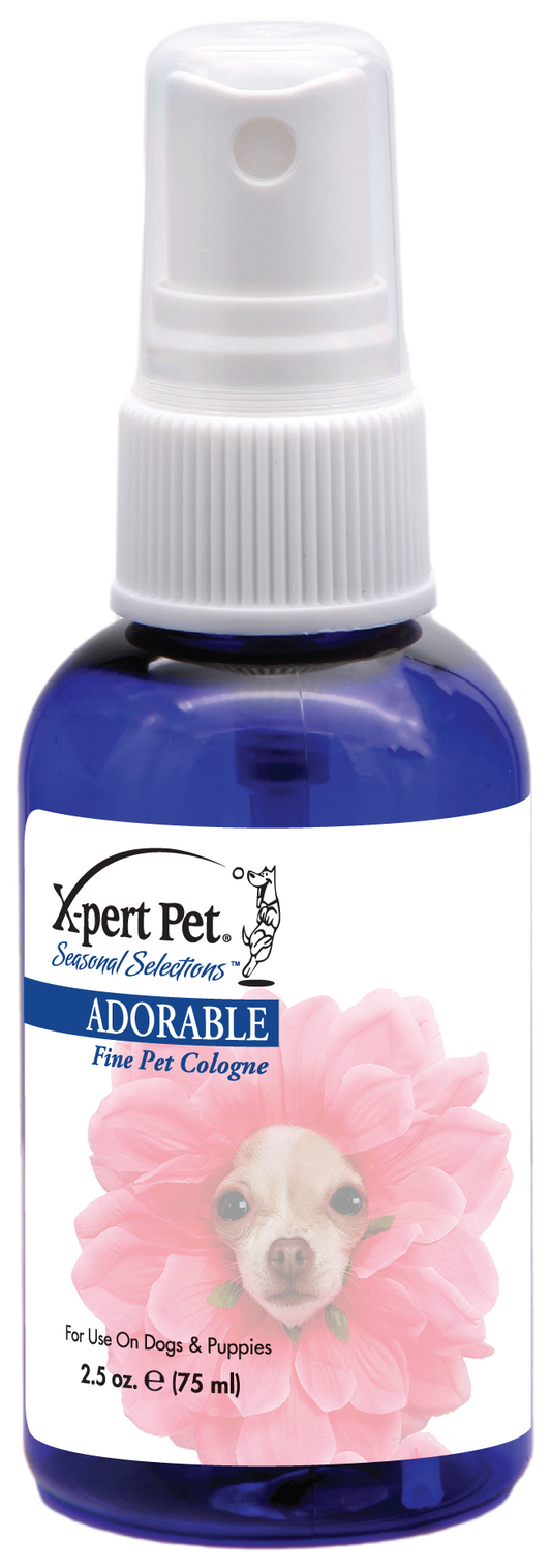 Xpert Pet Seasonal Selections Adorable Fine Pet Cologne in 2.5 ounce pump spray bottle. 