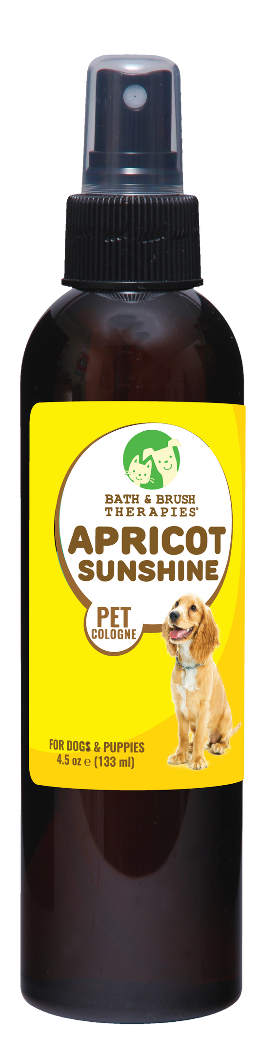 Apricot Sunshine Pet Cologne in 4.5 ounce pump spray bottle. 