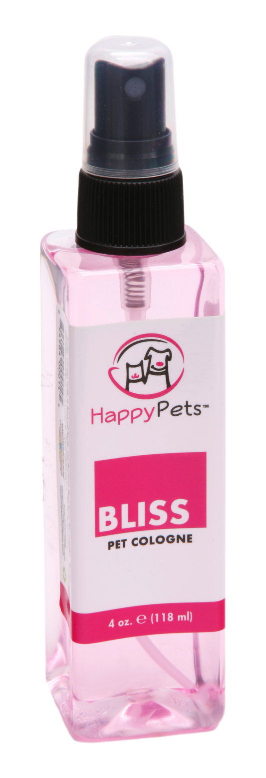Happy Pets Bliss Cologne 4 ounce pump spray bottle. 