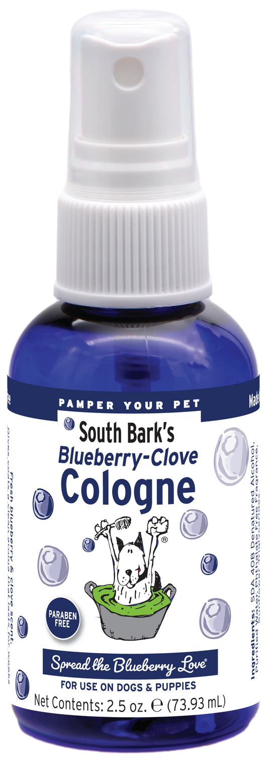 Blueberry Clove Cologne in 2.5 ounce pump spray bottle. 