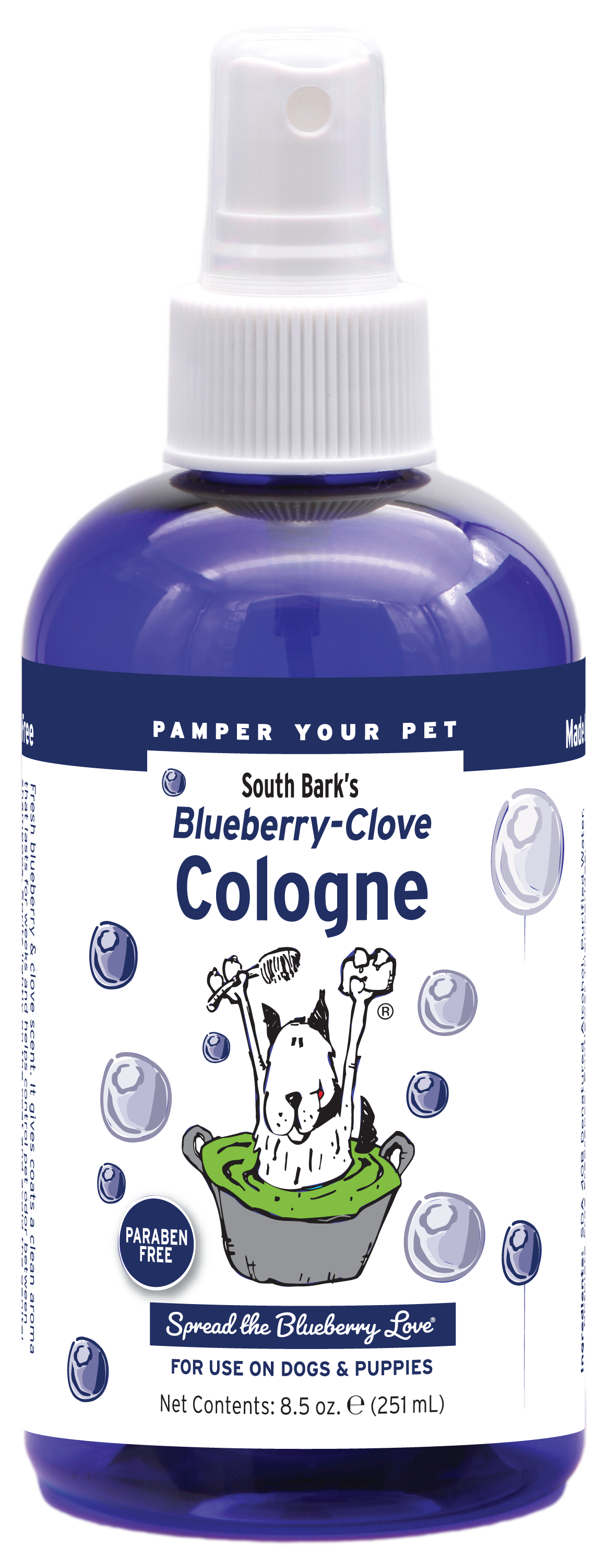Blueberry Clove Cologne in 8.5 ounce pump spray bottle 