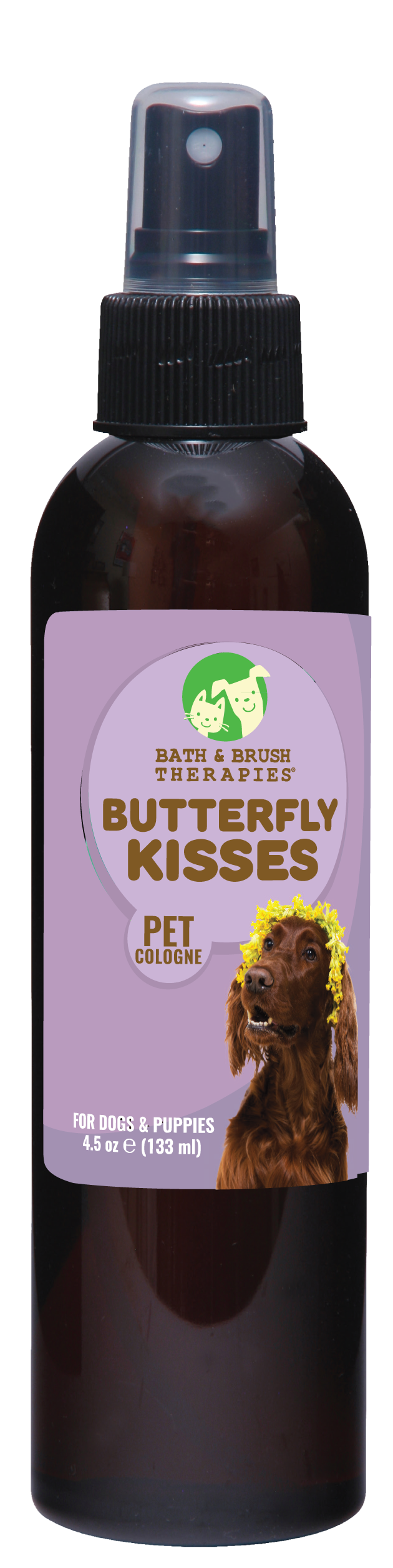 Butterfly Kisses Pet Cologne in 4.5 ounce pump spray bottle. 