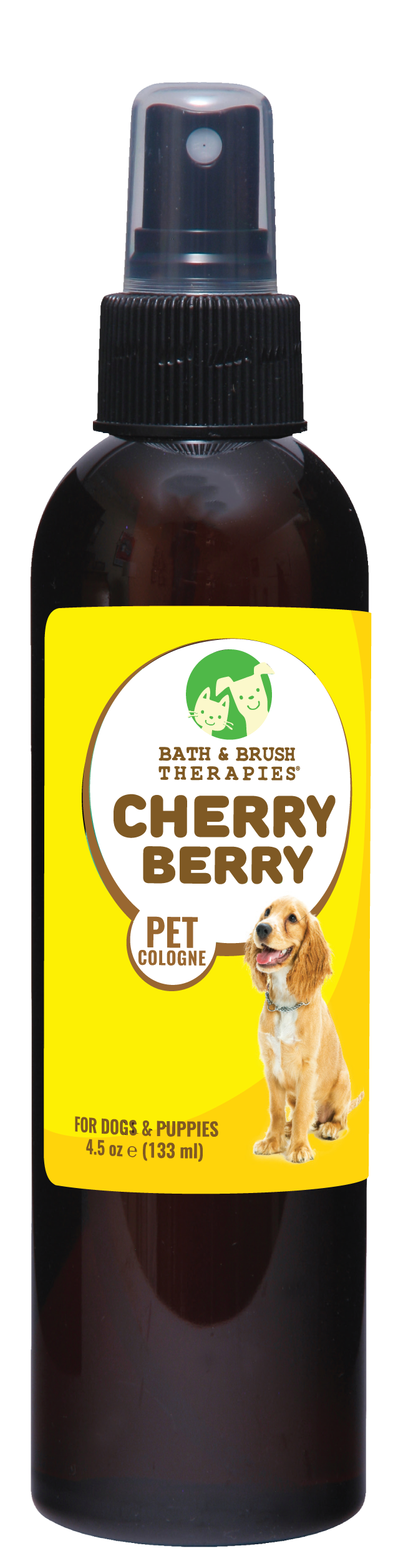 Cherry Berry Pet Cologne in 4.5 ounce pump spray bottle. 