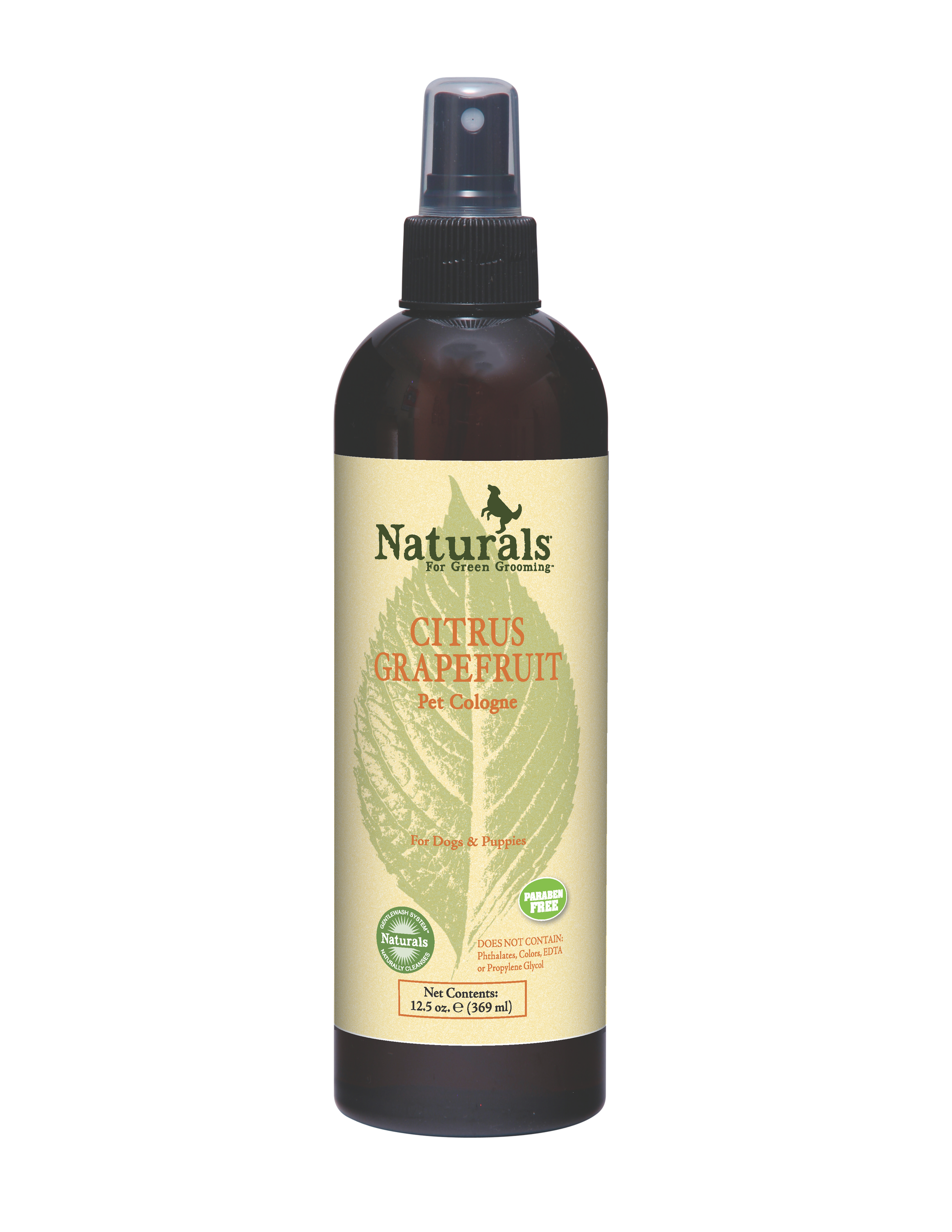 Naturals for Green Grooming Citrus Grapefruit Pet Cologne in 12.5 ounce pump spray bottle. 