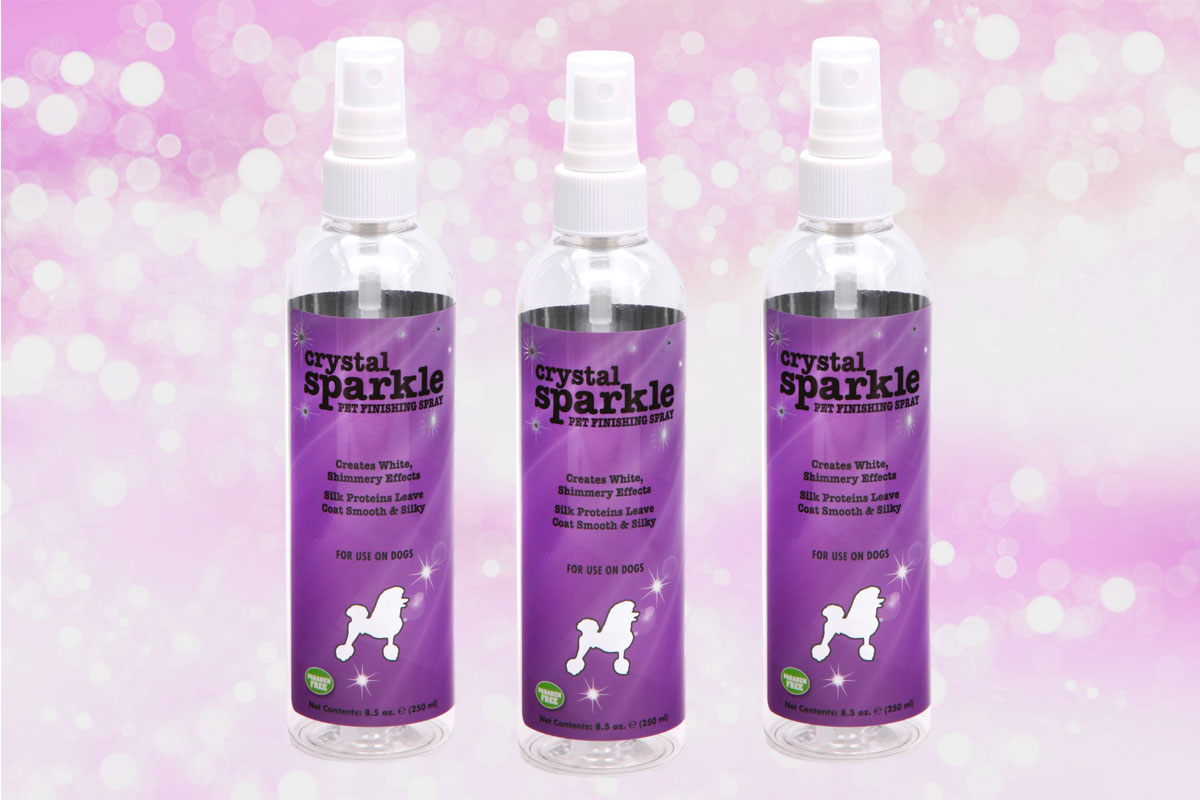 Crystal Sparkle Pet Finishing Spray in 8.5 ounce pump spray bottle pack of 3. 