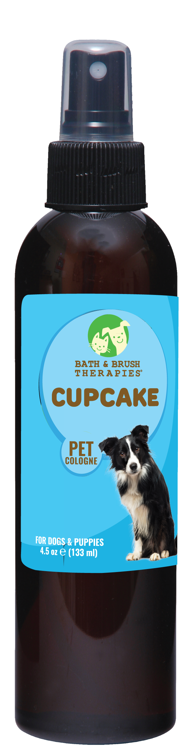 Cupcake Pet Cologne in 4.5 ounce pump spray bottle. 