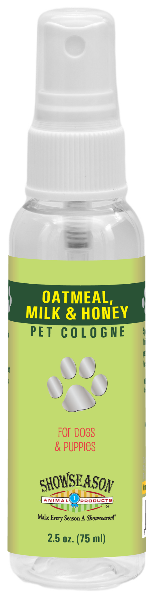 Oatmeal, milk and honey Pet Cologne in 2.5 ounce spray bottle.  