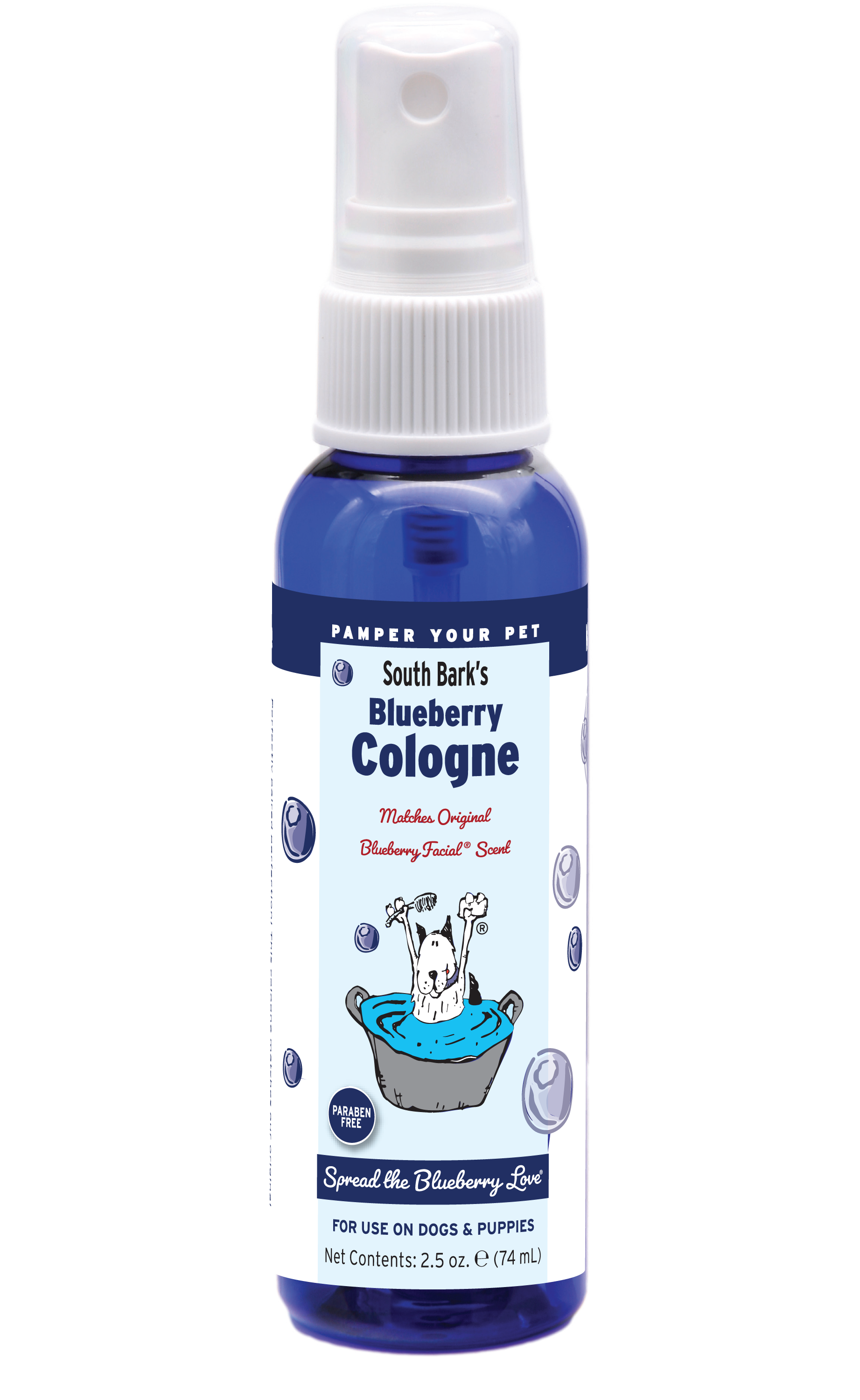 South Bark's Blue Cologne in 2.5 pump spray bottle. 