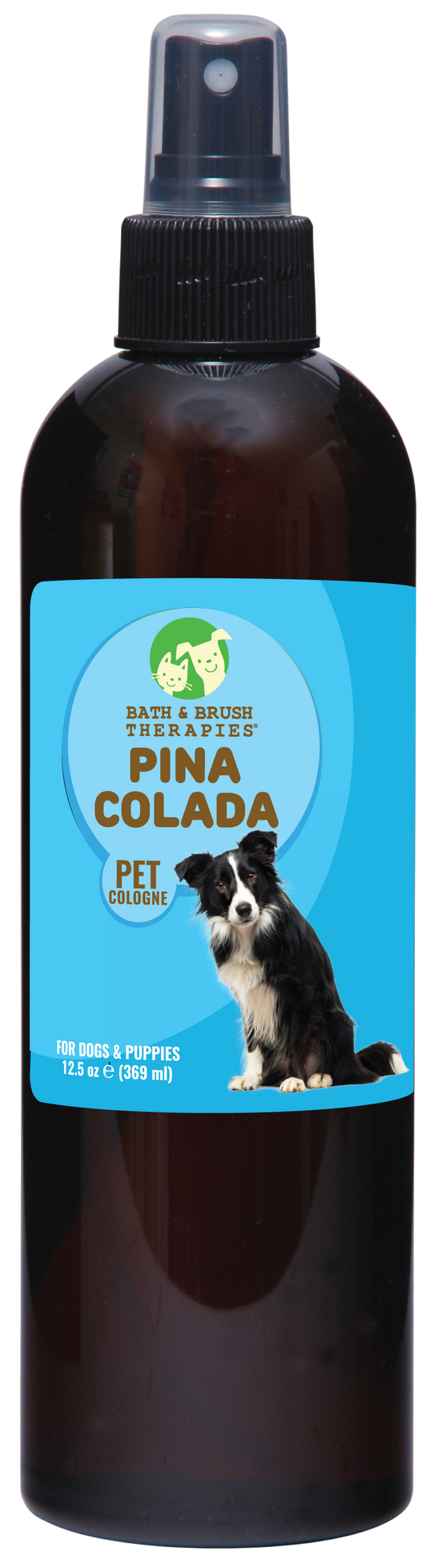 Bath and Brush Therapies Pina Colada Pet Cologne 12.5 ounce pump spray bottle.