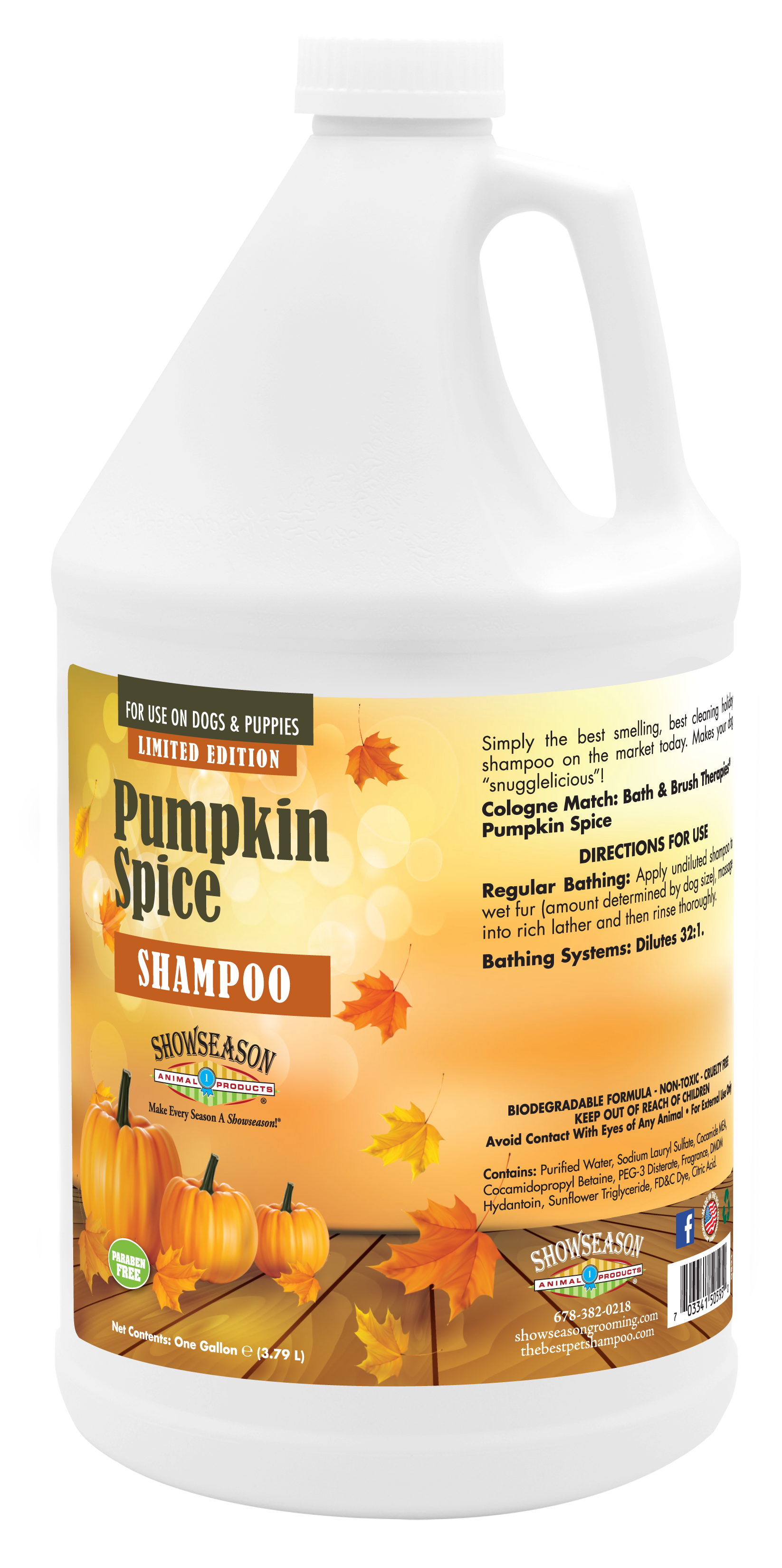 Pumpkin Spice Shampoo in 1 gallon bottle. 