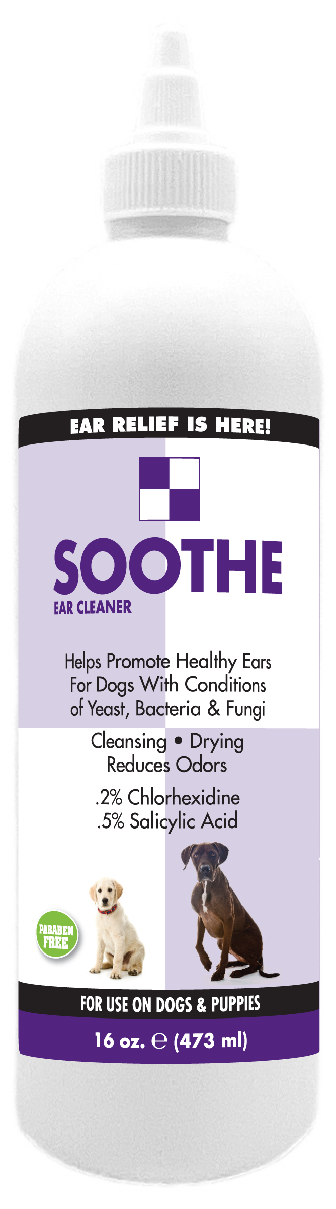 Soothe Ear Cleaner in 16 ounce bottle. 