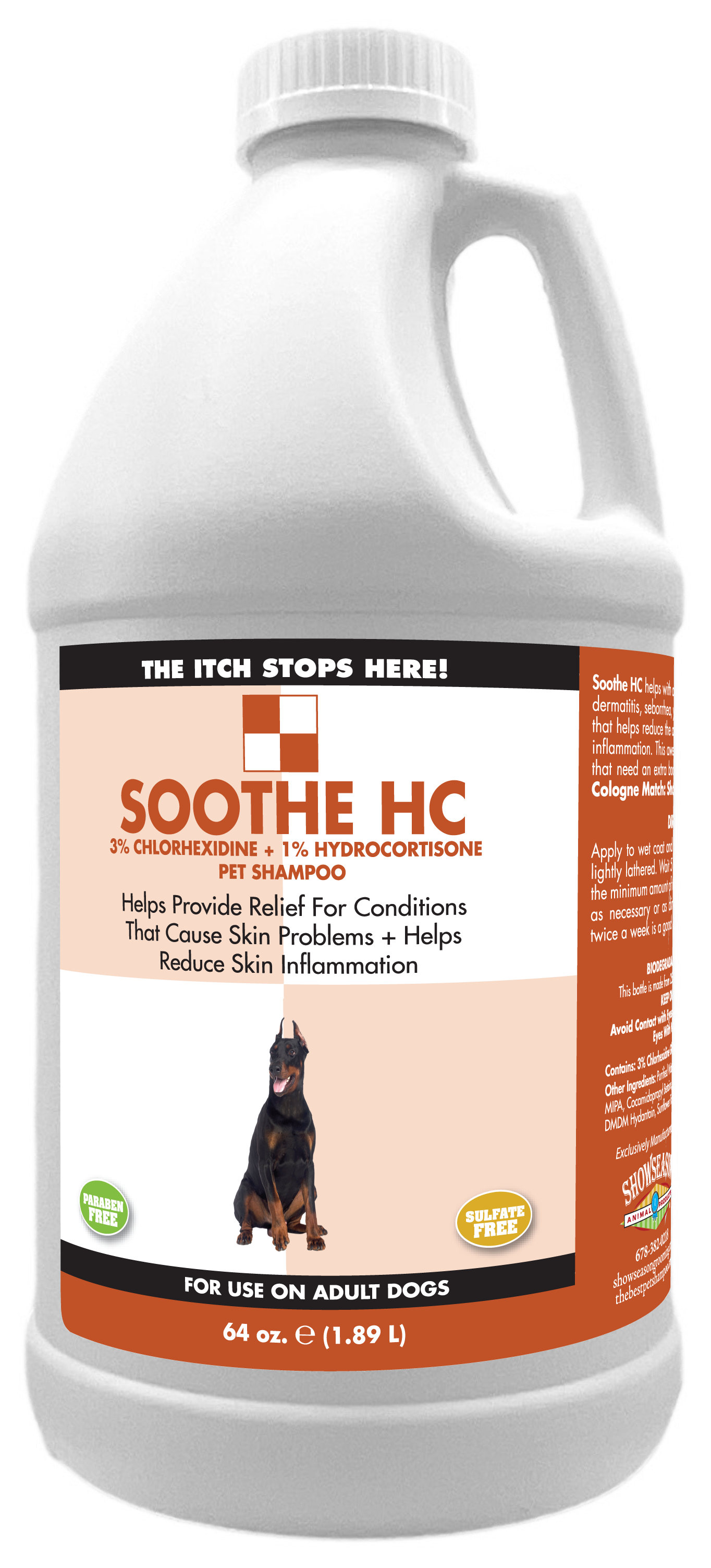 HC Medicated Pet Shampoo in 1 gallon bottle. 
