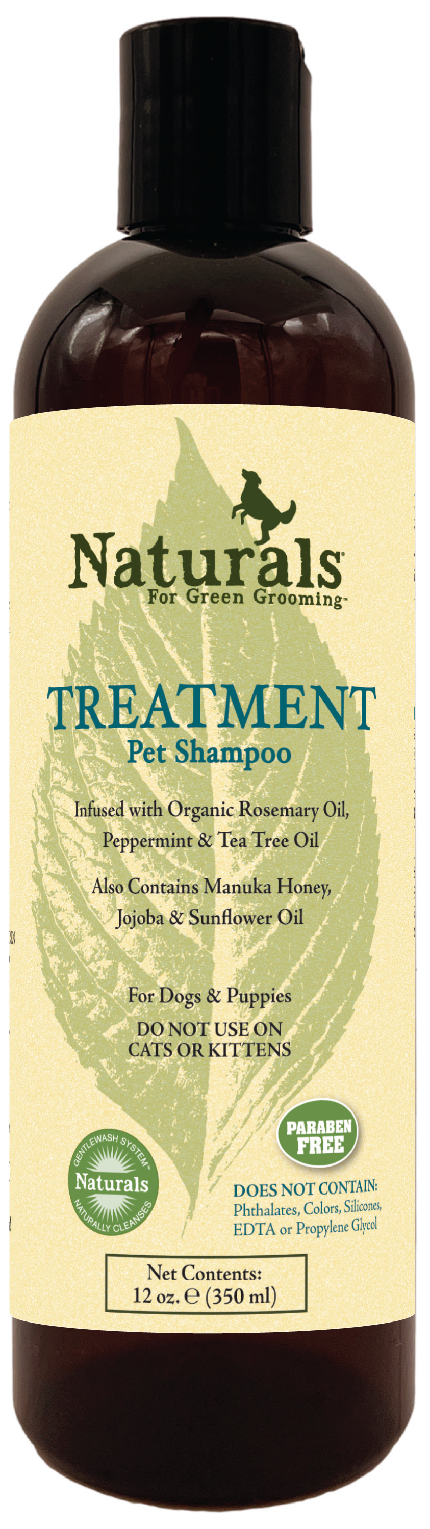 Naturals for Green Grooming Treatment Pet Shampoo in 12 ounces.