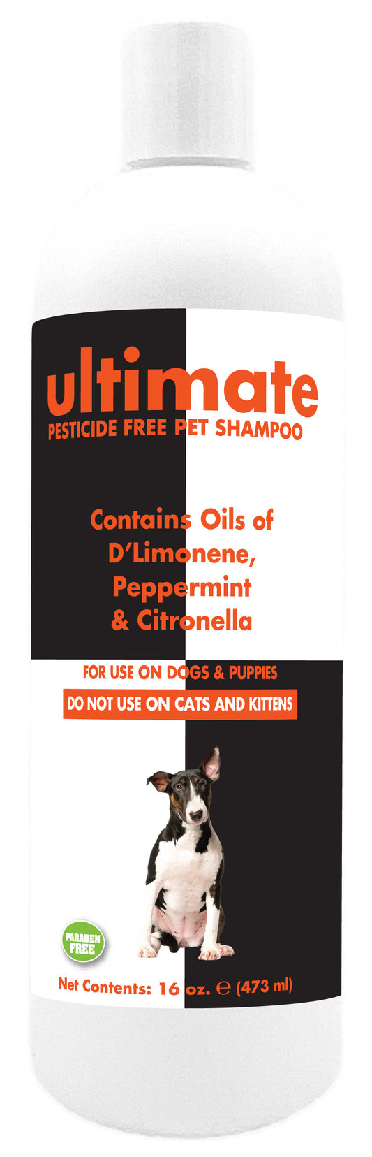 Ultimate Pesticide Pet Shampoo in 16 oz bottle. 
